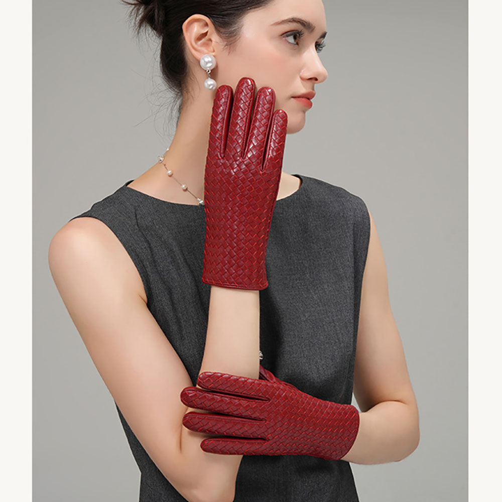 Wool Glove Lined - قفازات شتوية نسائية من الجلد الطبيعي